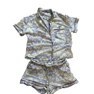 The Lazy Poet Pajama Set Women’s Medium – Nina Sleepy Monkey Pattern 100% Linen